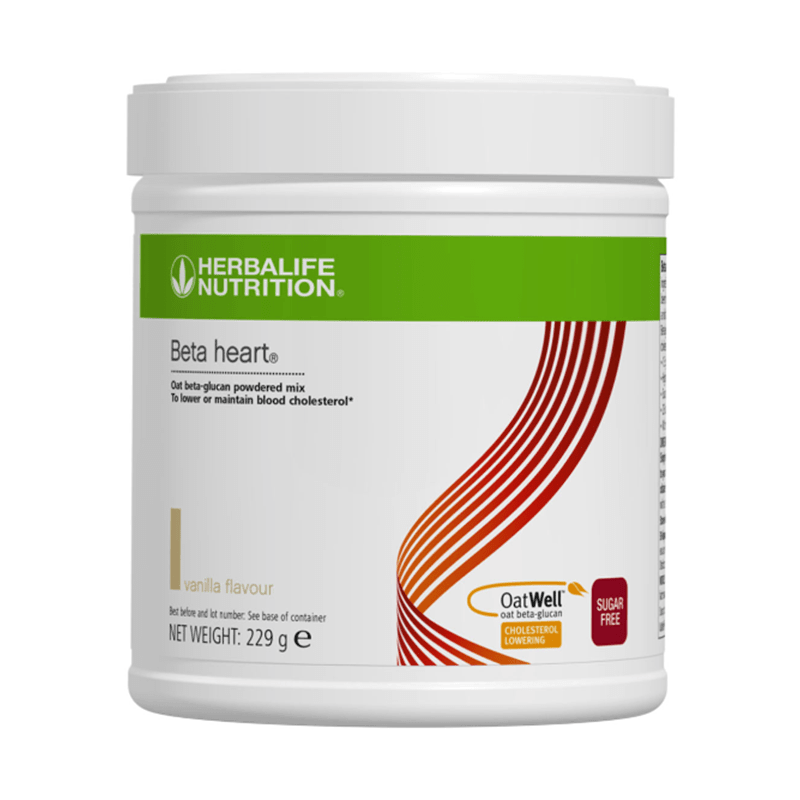 Beta Heart | Oat Beta-Glucan Drink Mix for Cholesterol Support, vanilla flavour, 229g container by Herbalife Nutrition.