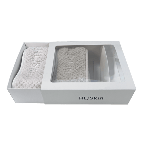 Cotton Beauty Headband Set (2-Pack) in a stylish packaging, ultra-soft and machine-washable for a perfect skincare routine.