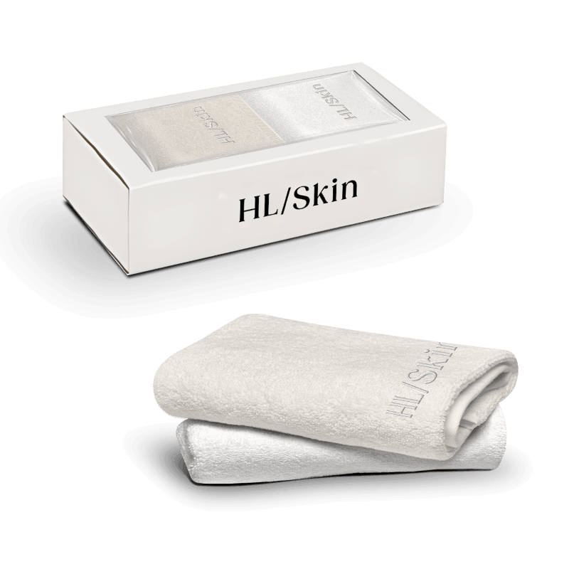 Soft Cotton Face Towel Set displayed in elegant packaging, showcasing luxurious towels for skincare routines.