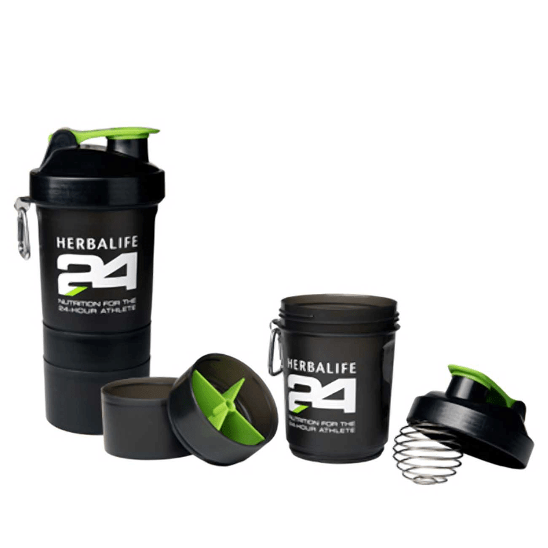 Herbalife24 Super Shaker with whisk ball and compartments for easy mixing and storage.