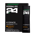 Herbalife24 Hydrate Orange Boost packaging with calorie free electrolyte drink and orange flavour stick packs.