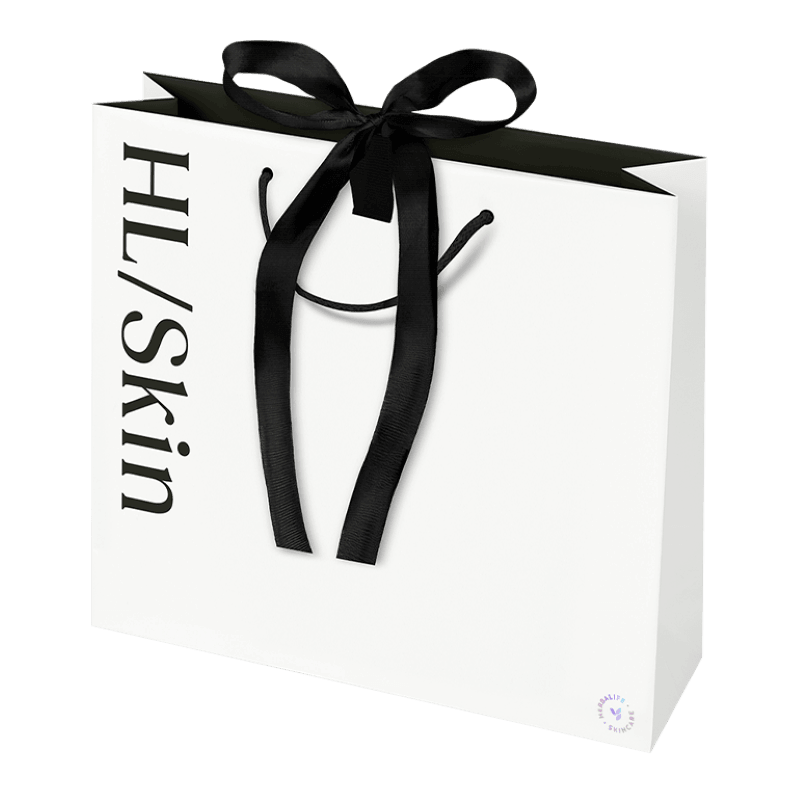 Premium Gifting Bag Large in matte-laminated paper with black accents and elegant ribbon for premium gifting.