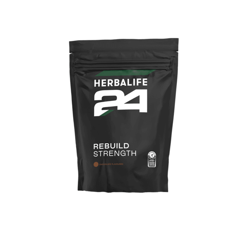 Rebuild Strength protein drink in chocolate flavor, 1000g pack for post-workout recovery and muscle maintenance.