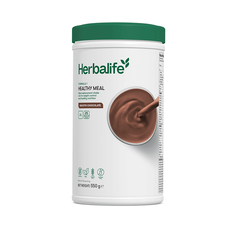 Formula 1 Nutritional Shake Mix in Smooth Chocolate flavor, 550 g, featuring high-quality protein and essential micronutrients.