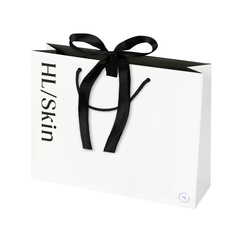 Premium Gifting Bag Small with black ribbon and accents, ideal for elegant gift presentation.